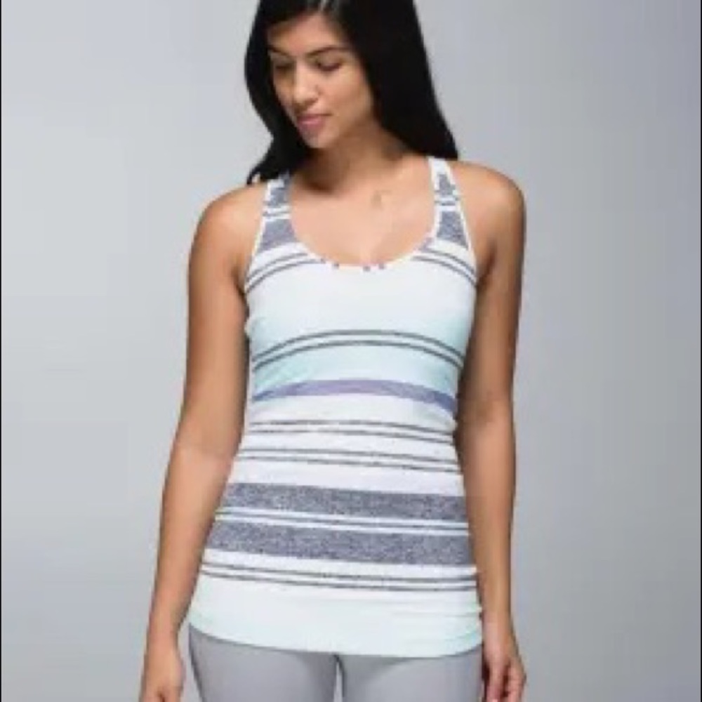 Lululemon striped racer back tank top - Picture 1 of 7